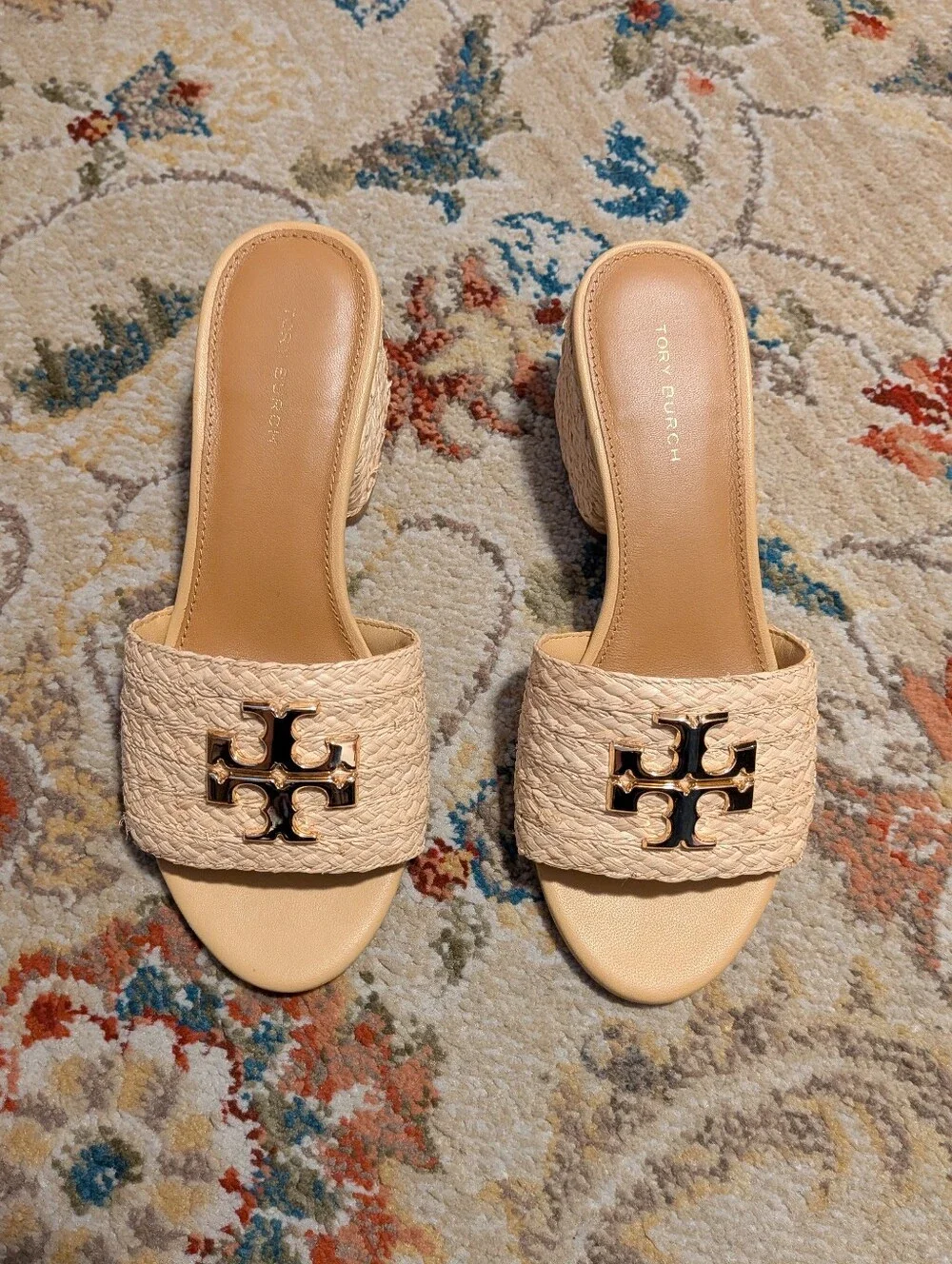 Tory Burch Everly Raffia Block Sandal
